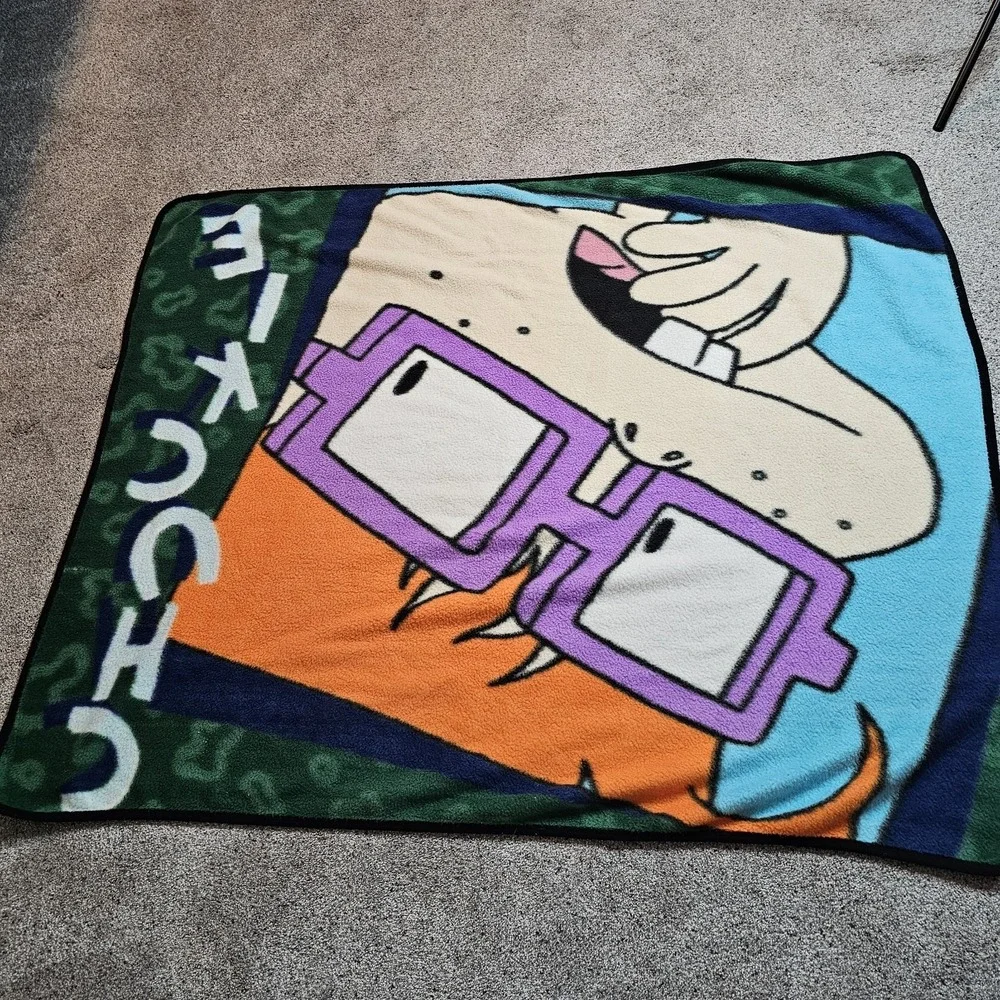Vintage Rare 1998 Rugrats Fleece Throw Blanket ~ CHUCKIE 90's Nickelodeon 50x60